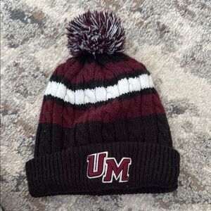 UMass Maroon and Black Knit Beanie